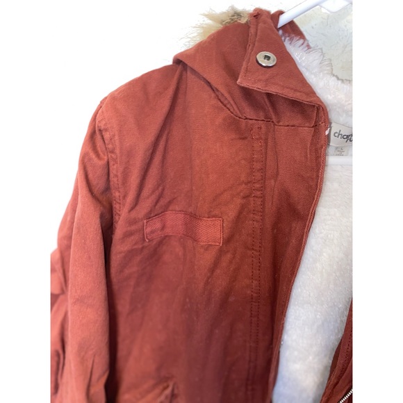 NWOT Fur Hood Rust Colored Coat size L - Picture 3 of 4